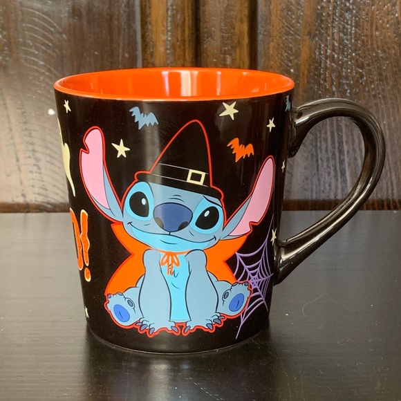 Boo! Stitch Vampire & Witch Ceramic Halloween Mug - Stars Bats Spider Webs Ghost - Picture 2 of 9